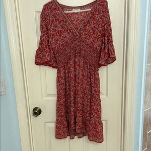 Max Studio Red Floral Print Top